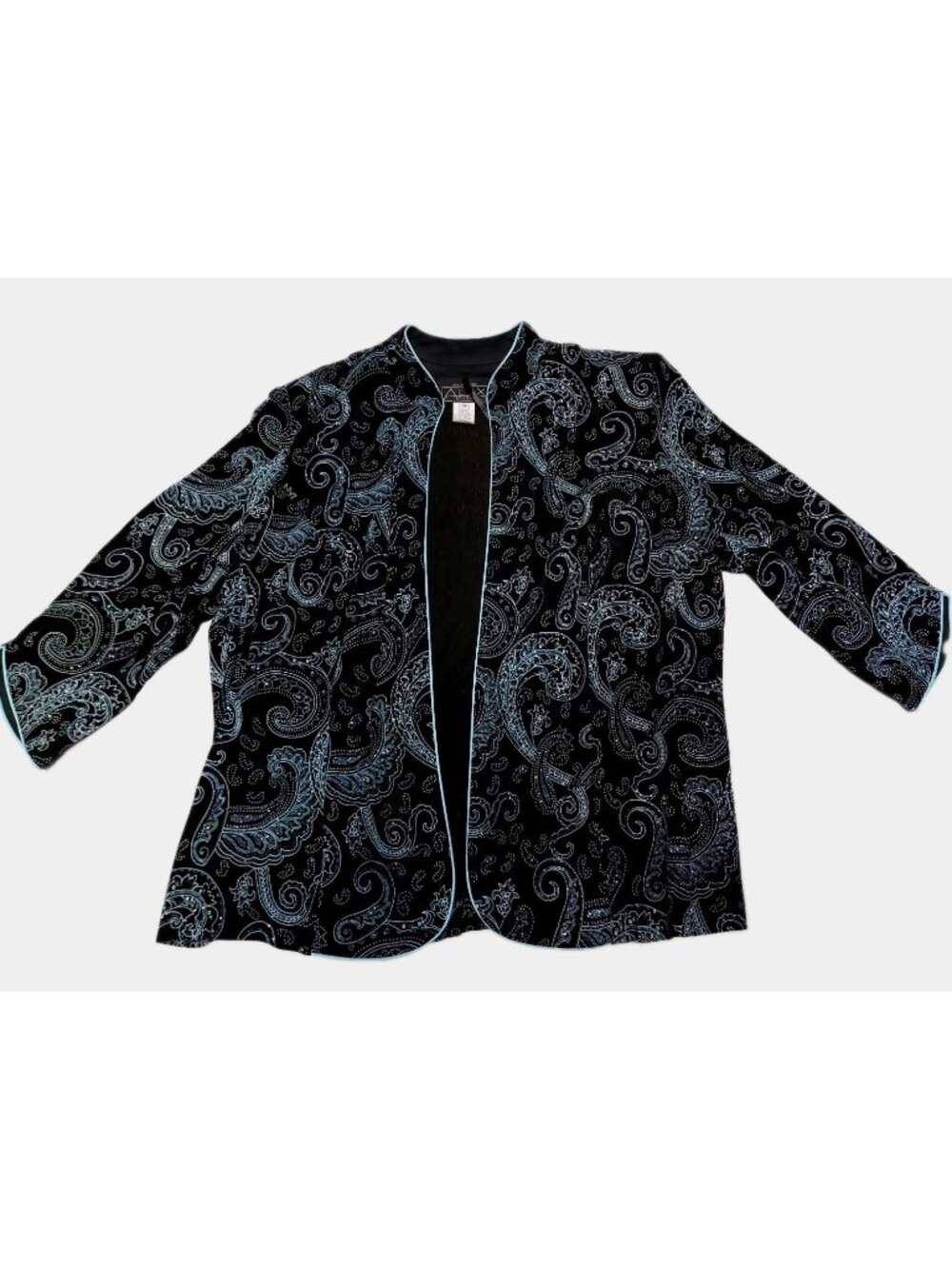 Alex Evening Women’s Jacket Size 1X Black Blue Sparkle Jacket Only